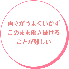 両立がうまくいかず、このまま働き続けることが難しい